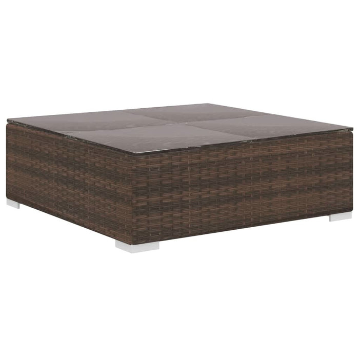 Set mobilier de grădină cu perne, 10 piese, maro, poliratan - WALTI WALTI