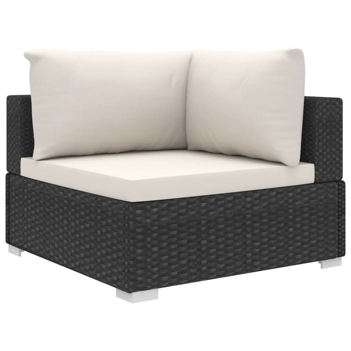 Set mobilier de grădină cu perne, 10 piese, negru, poliratan - WALTI WALTI