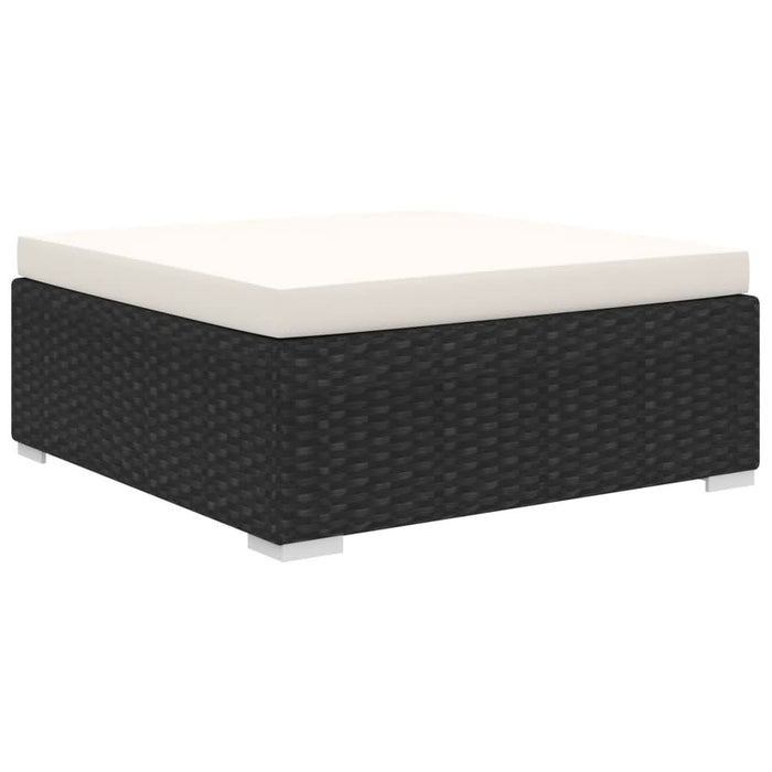 Set mobilier de grădină cu perne, 10 piese, negru, poliratan - WALTI WALTI