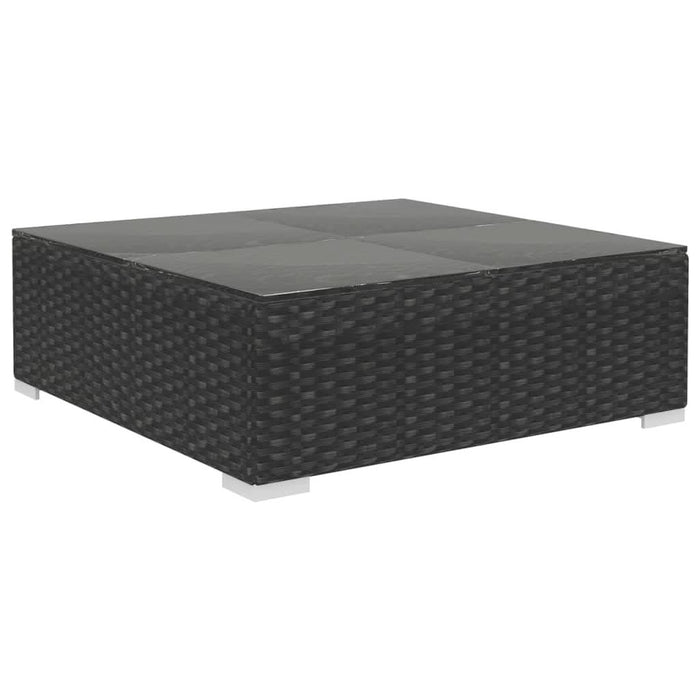 Set mobilier de grădină cu perne, 10 piese, negru, poliratan - WALTI WALTI