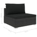 Set mobilier de grădină cu perne, 11 piese, negru, poliratan - WALTI WALTI