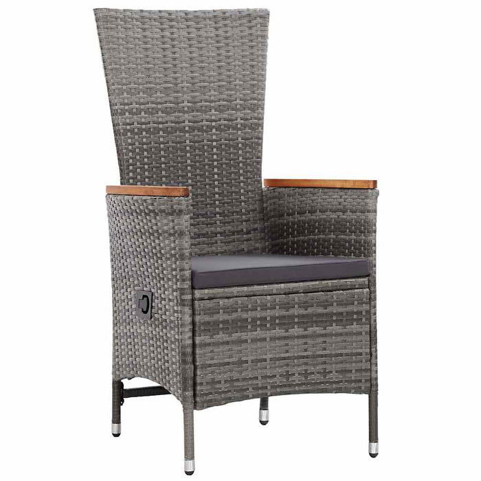 Set mobilier de exterior cu perne, 7 piese, gri, poliratan WALTI