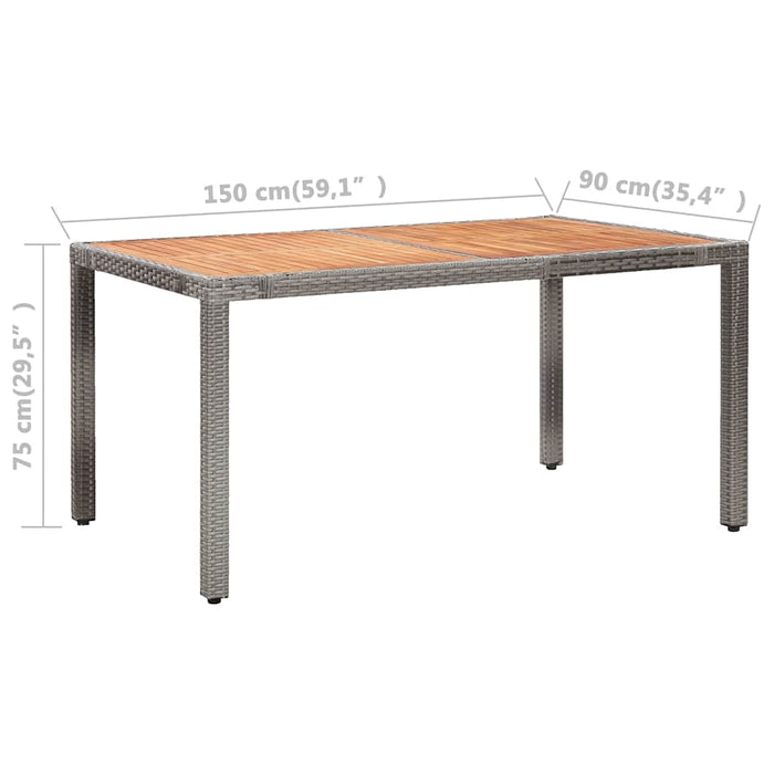Set mobilier de exterior cu perne, 7 piese, gri, poliratan WALTI