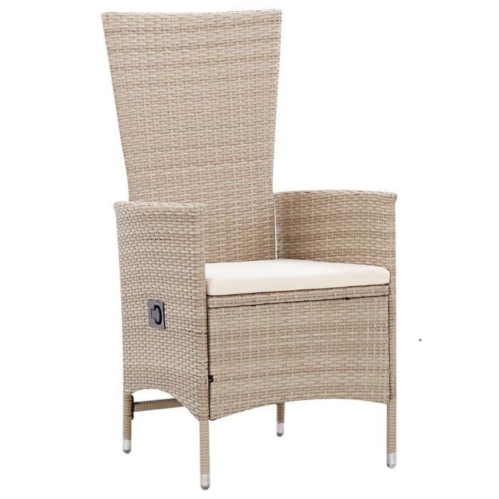 Set mobilier de exterior cu perne, 7 piese, bej, poliratan WALTI