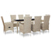 Set mobilier de exterior cu perne, 9 piese, bej, poliratan - WALTI WALTI