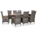 Set mobilier de exterior cu perne, 9 piese, gri, poliratan - WALTI WALTI