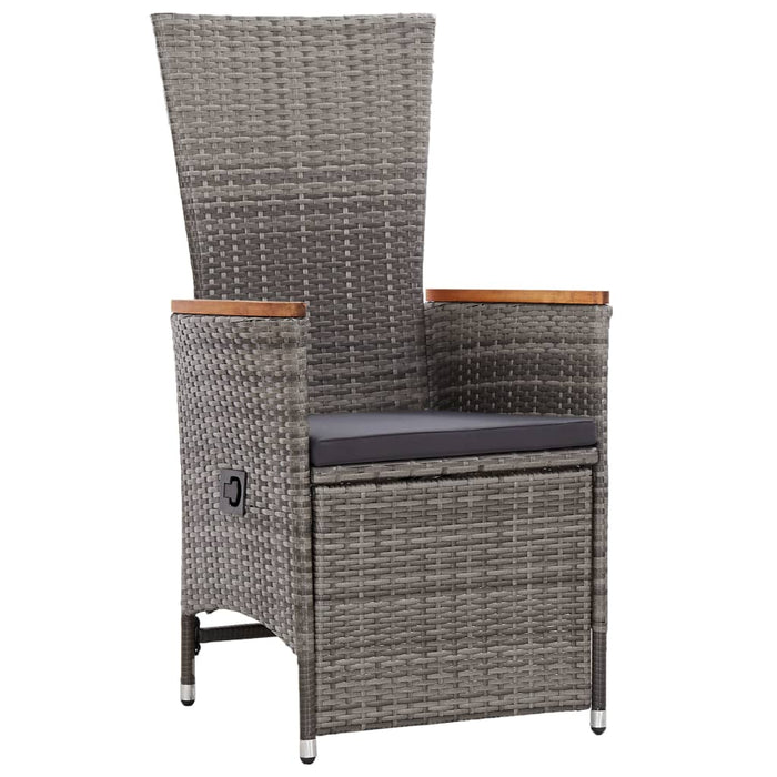 Set mobilier de exterior cu perne, 9 piese, gri, poliratan - WALTI WALTI