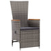 Set mobilier de exterior cu perne, 9 piese, gri, poliratan - WALTI WALTI