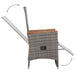 Set mobilier de exterior cu perne, 9 piese, gri, poliratan - WALTI WALTI