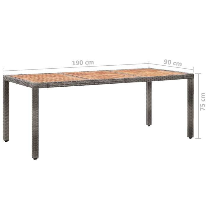 Set mobilier de exterior cu perne, 9 piese, gri, poliratan - WALTI WALTI