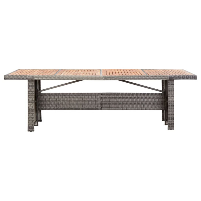 Set mobilier de exterior cu perne, 9 piese, gri, poliratan WALTI