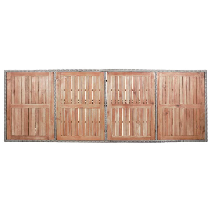 Set mobilier de exterior cu perne, 9 piese, gri, poliratan WALTI