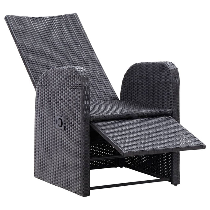 Set mobilier de bistro cu perne, 3 piese, negru, poliratan - WALTI WALTI