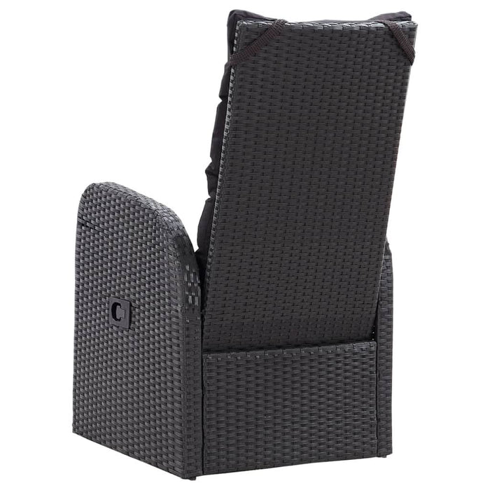 Set mobilier de bistro cu perne, 3 piese, negru, poliratan - WALTI WALTI