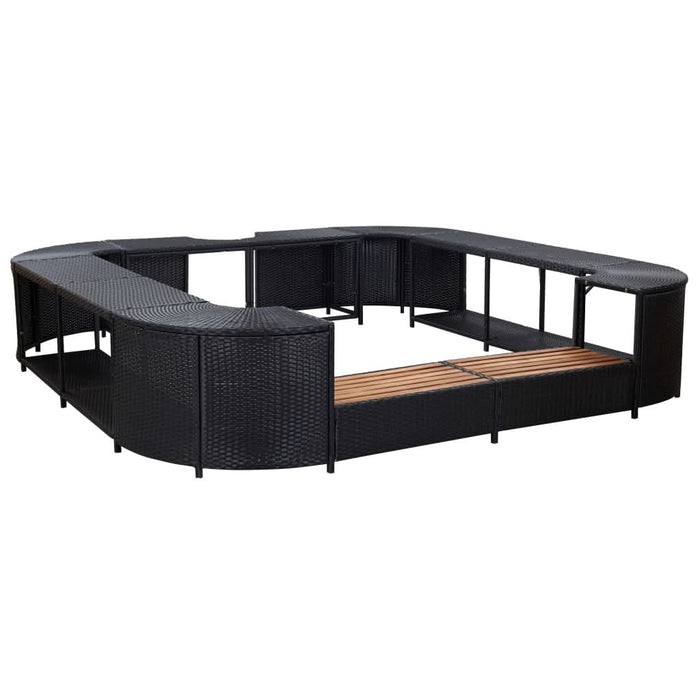 Mobilier împrejmuire spa negru 268x268x55 cm poliratan pătrat - WALTI WALTI