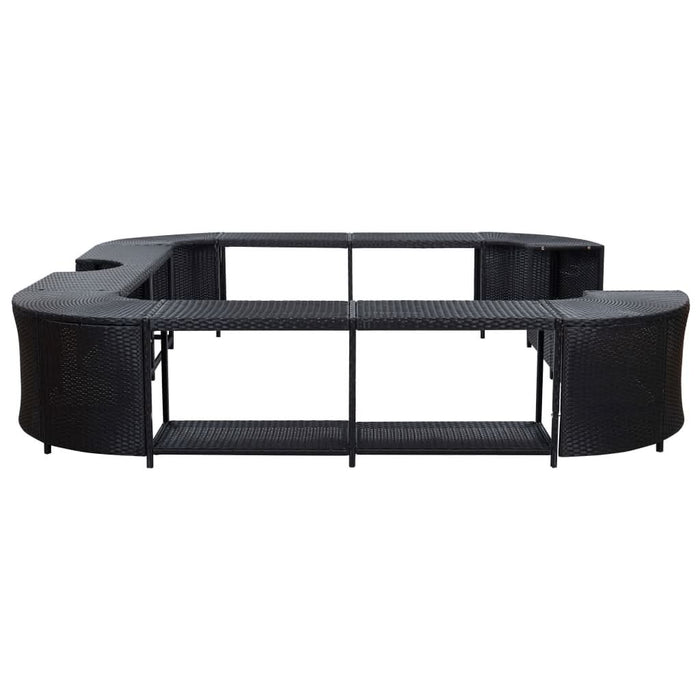 Mobilier împrejmuire spa negru 268x268x55 cm poliratan pătrat - WALTI WALTI