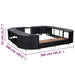 Mobilier împrejmuire spa negru 268x268x55 cm poliratan pătrat - WALTI WALTI