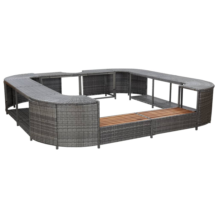 Mobilier împrejmuire spa gri 268x268x55 cm poliratan pătrat - WALTI WALTI