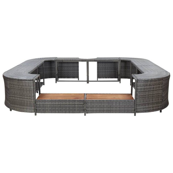Mobilier împrejmuire spa gri 268x268x55 cm poliratan pătrat - WALTI WALTI