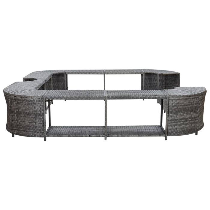 Mobilier împrejmuire spa gri 268x268x55 cm poliratan pătrat - WALTI WALTI
