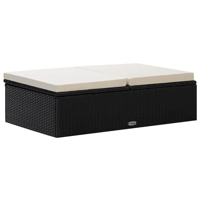 Set mobilier de grădină cu perne, 2 piese, negru, poliratan - WALTI WALTI