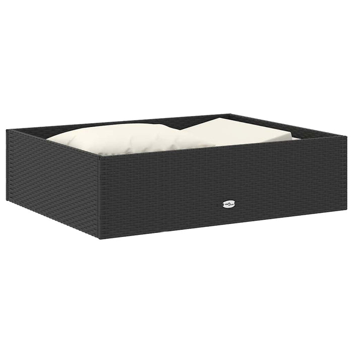 Set mobilier de grădină cu perne, 2 piese, negru, poliratan - WALTI WALTI