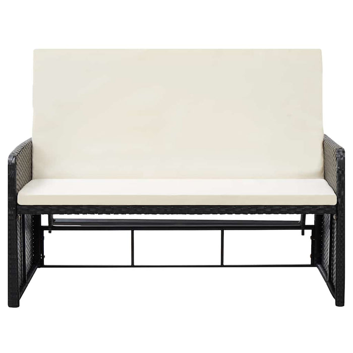 Set mobilier de grădină cu perne, 2 piese, negru, poliratan - WALTI WALTI