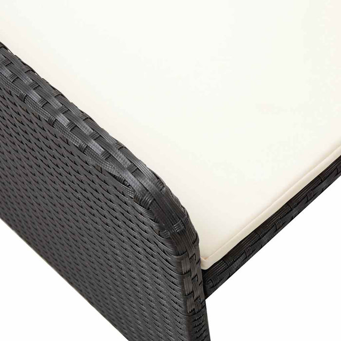 Set mobilier de grădină cu perne, 2 piese, negru, poliratan - WALTI WALTI