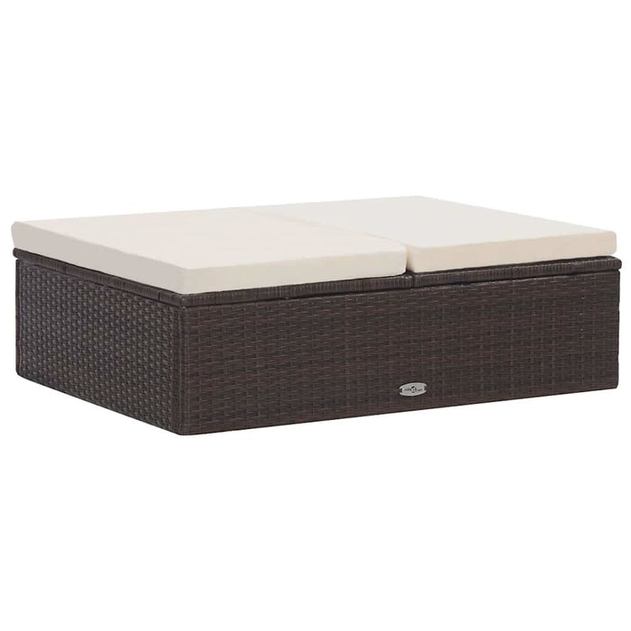 Set mobilier de grădină cu perne, 2 piese, maro, poliratan - WALTI WALTI