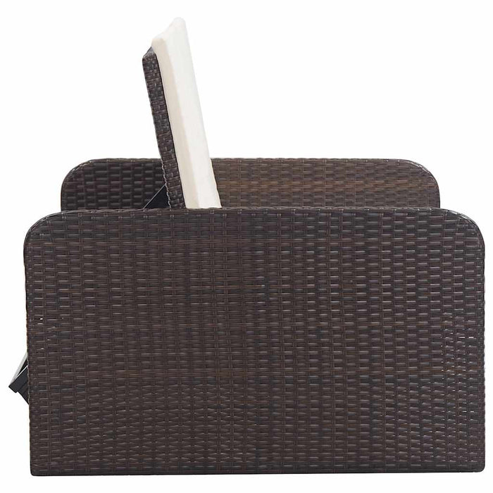Set mobilier de grădină cu perne, 2 piese, maro, poliratan - WALTI WALTI