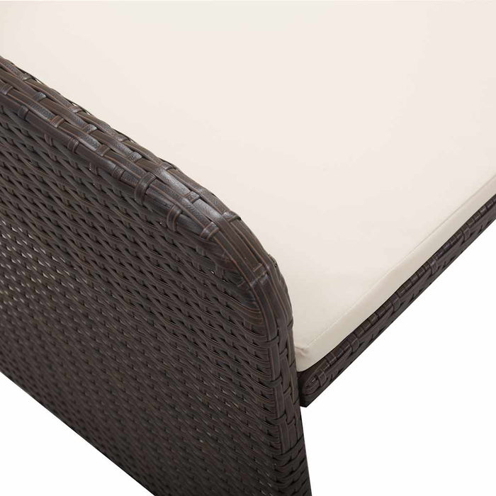 Set mobilier de grădină cu perne, 2 piese, maro, poliratan - WALTI WALTI