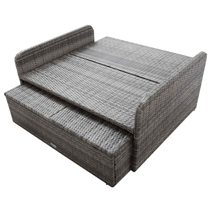 Set mobilier de grădină cu perne, 2 piese, gri, poliratan - WALTI WALTI