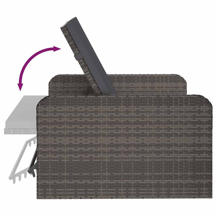 Set mobilier de grădină cu perne, 2 piese, gri, poliratan - WALTI WALTI