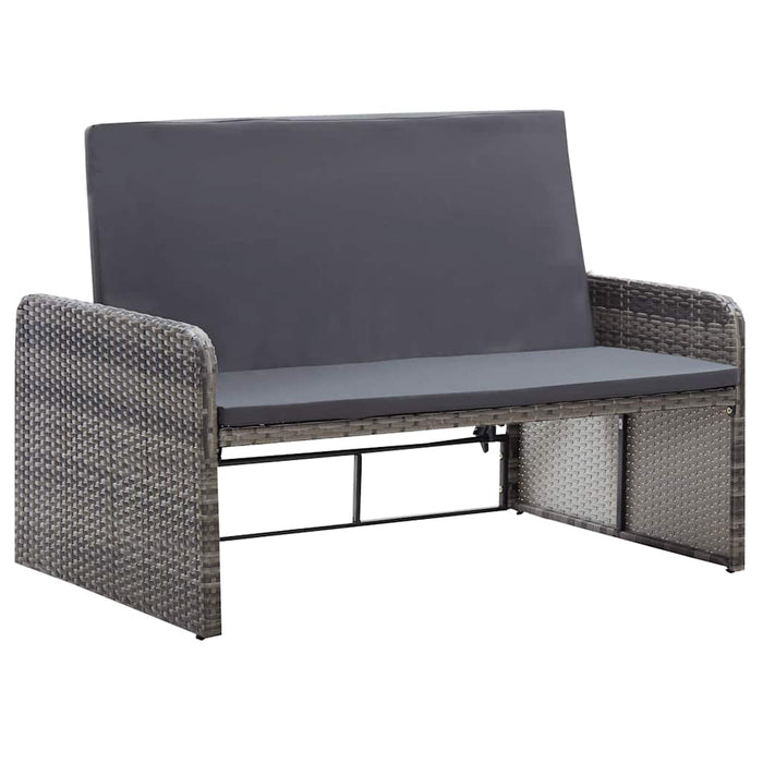 Set mobilier de grădină cu perne, 2 piese, gri, poliratan - WALTI WALTI
