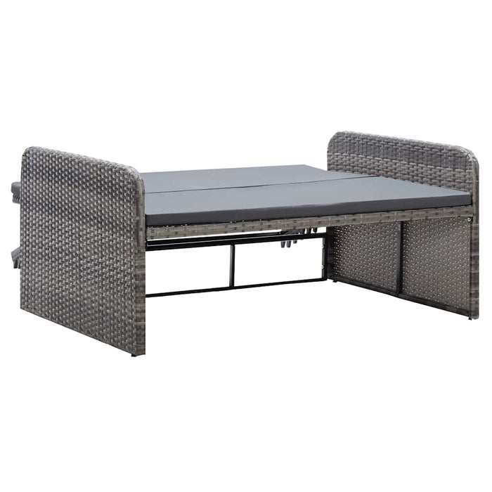 Set mobilier de grădină cu perne, 2 piese, gri, poliratan - WALTI WALTI