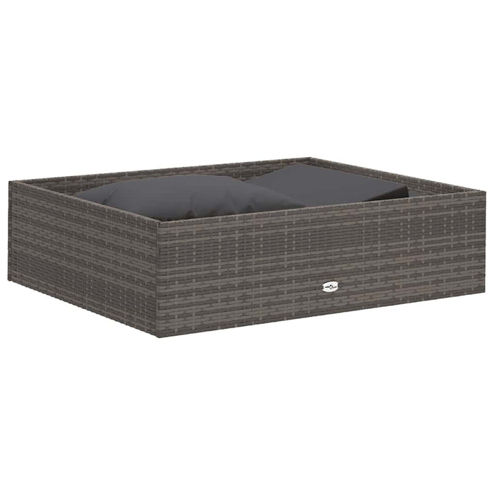 Set mobilier de grădină cu perne, 2 piese, gri, poliratan - WALTI WALTI