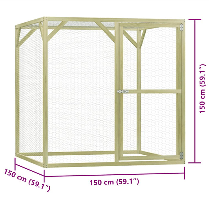 Coteț pentru păsări, 1,5 x 1,5 x 1,5 m, lemn de pin tratat WALTI