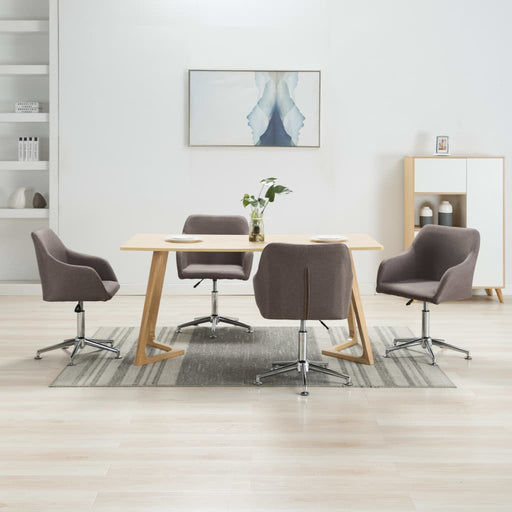 Scaune de bucătărie pivotante, 4 buc., gri taupe, textil - WALTI WALTI