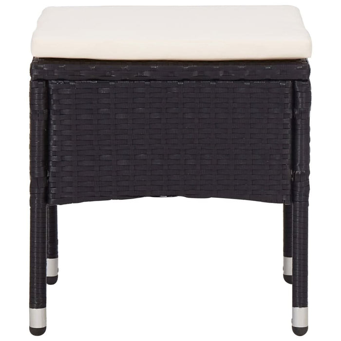 Set mobilier de exterior 5 piese, negru, poliratan, lemn acacia - WALTI WALTI