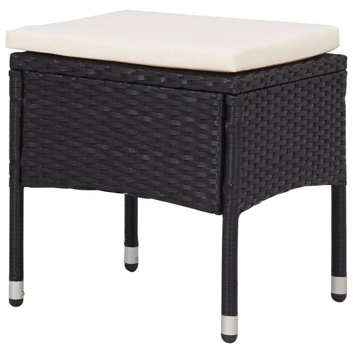 Set mobilier de exterior 5 piese, negru, poliratan, lemn acacia - WALTI WALTI
