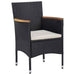 Set mobilier de exterior 5 piese, negru, poliratan, lemn acacia - WALTI WALTI