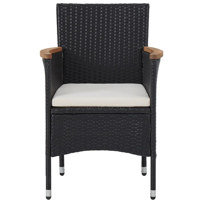 Set mobilier de exterior 5 piese, negru, poliratan, lemn acacia - WALTI WALTI