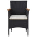 Set mobilier de exterior 5 piese, negru, poliratan, lemn acacia - WALTI WALTI