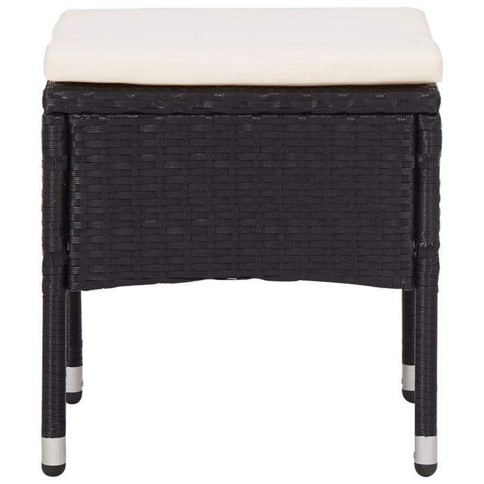 Set mobilier de exterior, 5 piese, negru, poliratan și sticlă - WALTI WALTI