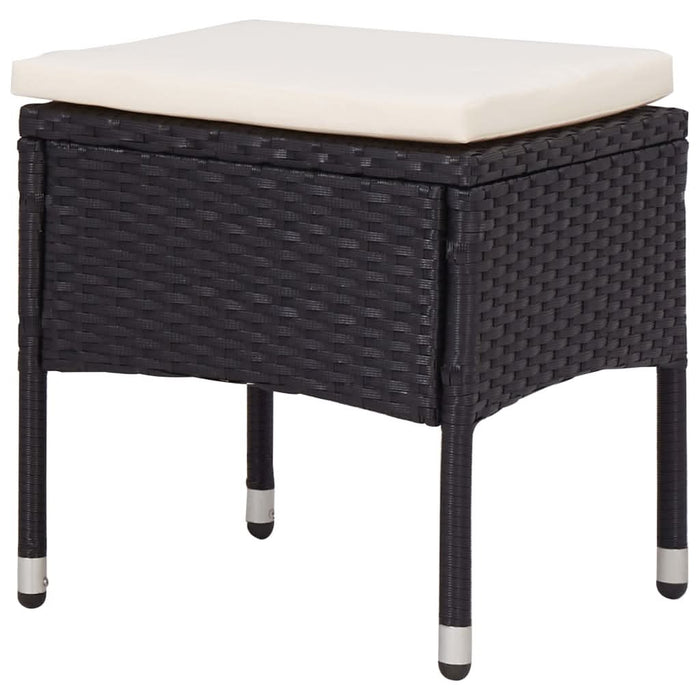 Set mobilier de exterior, 5 piese, negru, poliratan și sticlă - WALTI WALTI