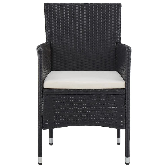 Set mobilier de exterior, 5 piese, negru, poliratan și sticlă - WALTI WALTI