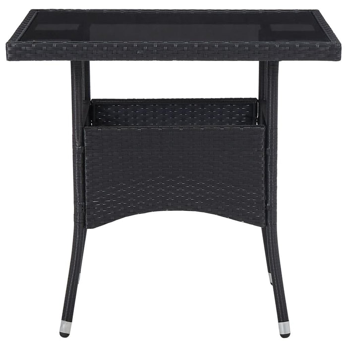 Set mobilier de exterior, 5 piese, negru, poliratan și sticlă - WALTI WALTI
