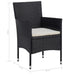Set mobilier de exterior, 5 piese, negru, poliratan și sticlă - WALTI WALTI