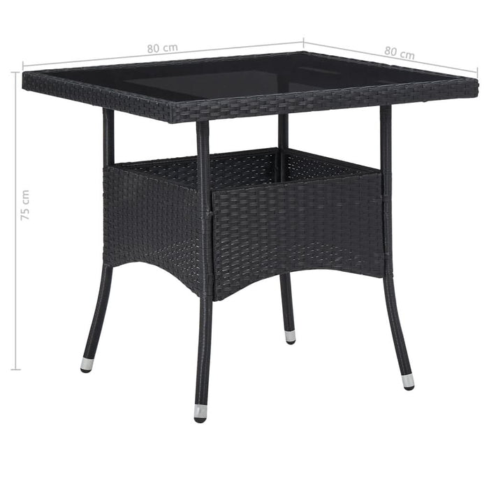Set mobilier de exterior, 5 piese, negru, poliratan și sticlă - WALTI WALTI