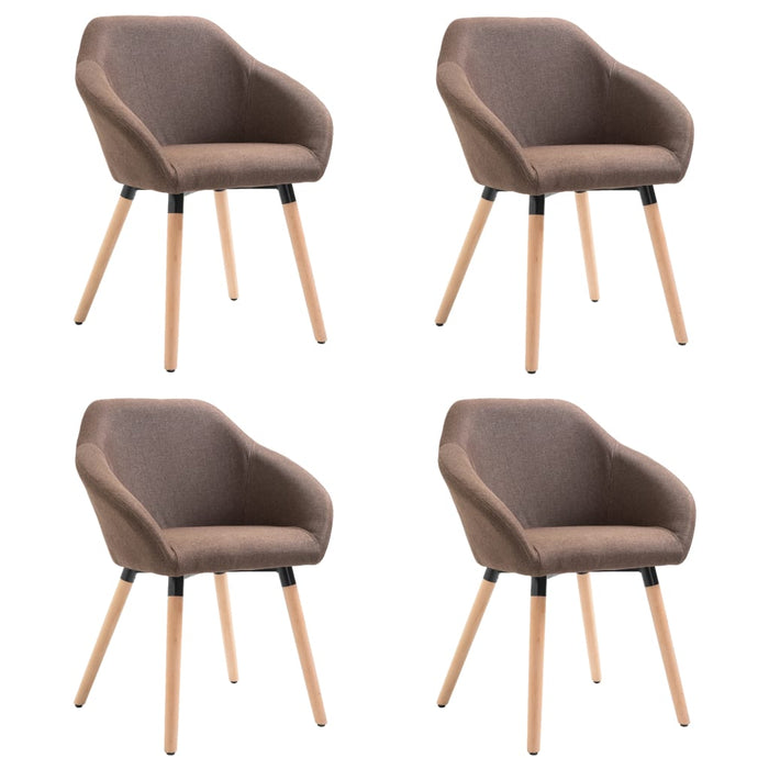 Scaune de bucătărie, 4 buc., maro, material textil WALTI